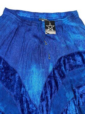 Jordash VIVID blue rayon velvet embroidered plus size rare tie dye skirt L/XL